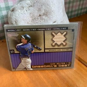 Todd Helton game used bat card Fleer 2002
